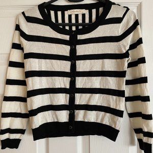 Brand New Black and White Stripe Button Front Cardigan